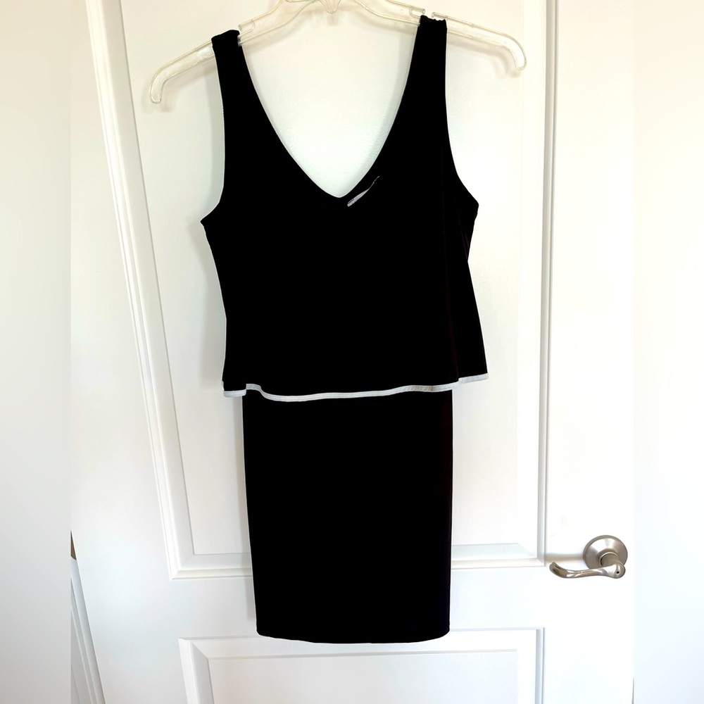 Brand New Never Worn Black with white borders short dress.